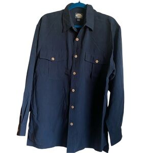 Tommy Bahama 100% Tencel Shirt Navy Island Resort Button Down Soft Casual Mens